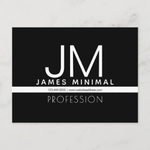 Carte Postale Design minimaliste professionnel moderne   Noir et