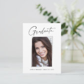 Carte Postale Design minimaliste unique d'encre script Graduate  (Debout devant)