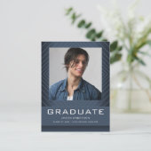 Carte Postale Design moderne 1 Photo Blue Grad Faire-part (Debout devant)