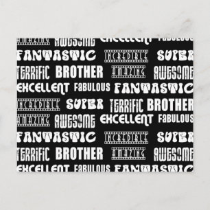 Carte Postale Design moderne cool pour Frères : Mots positifs