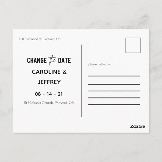 Carte Postale design moderne multi photo changer la date (Dos)
