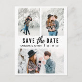Carte Postale design moderne multi photo enregistrer la date (Devant)