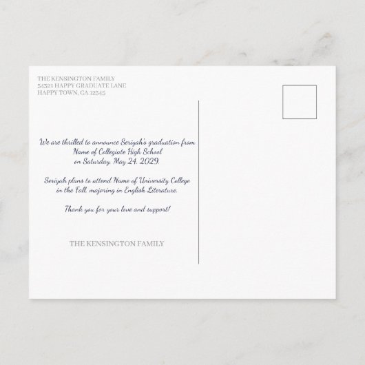 Carte Postale Design moderne N'importe quelle année Diplôme 4 Ph (Dos)