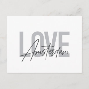 Carte Postale Design moderne, simple, chic, cool Love Amsterdam