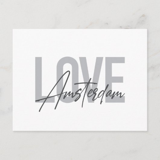 Carte Postale Design moderne, simple, chic, cool Love Amsterdam (Devant)