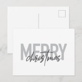 Carte Postale Design moderne, simple, urbain cool Joyeux Noël (Devant / Derrière)