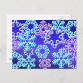 Carte Postale Design Motif 3D Flakes de neige2 (Devant / Derrière)