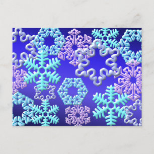 Carte Postale Design Motif 3D Flakes de neige2