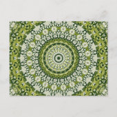 Carte Postale Design Motif Mandala vert et blanc (Devant)