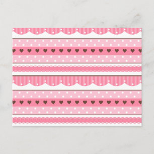Carte Postale Design Motif rose pâle et mignon