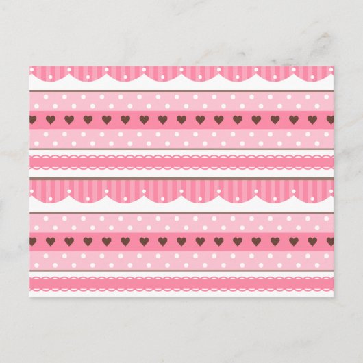 Carte Postale Design Motif rose pâle et mignon (Devant)