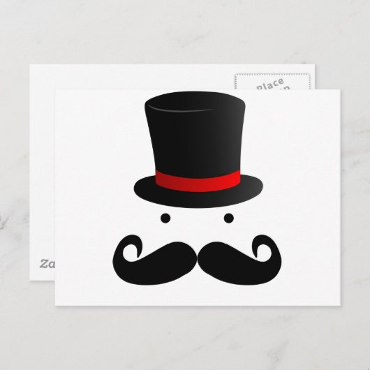 Carte Postale Design Moustache (Devant / Derrière)