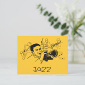 Carte Postale Design musicien JAZZ (Debout devant)