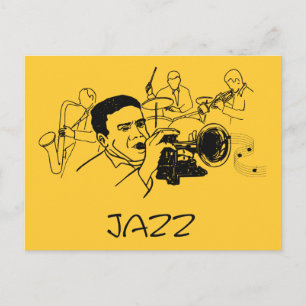 Carte Postale Design musicien JAZZ