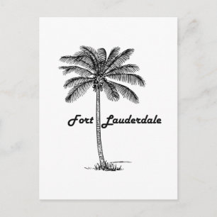 Carte Postale Design noir et blanc Fort Lauderdale & Palm