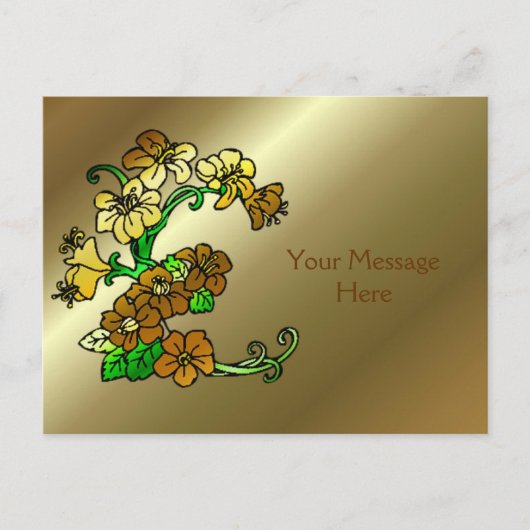 Carte Postale Design or et Brown (Devant)