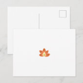 Carte Postale Design orné, orangé et fleuri avec un centre, (Devant / Derrière)