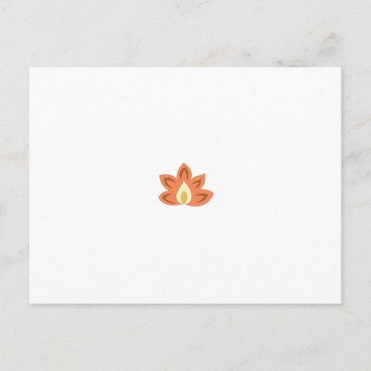 Carte Postale Design orné, orangé et fleuri avec un centre, (Devant)