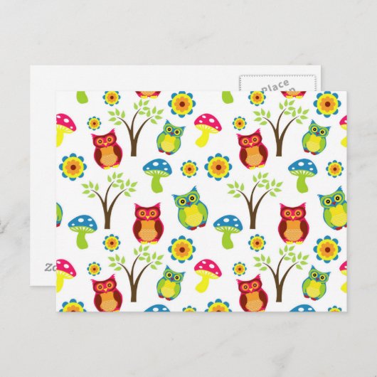 Carte postale Design Owls (Devant / Derrière)