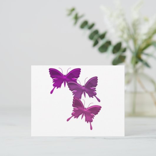 Carte postale Design Papillon violet (Debout devant)