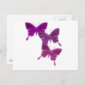 Carte postale Design Papillon violet (Devant / Derrière)