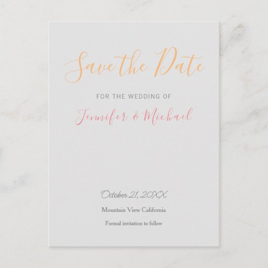 Carte Postale Design professionnel mariage Moderne Enregistrer l (Devant)