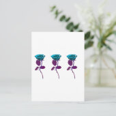 Carte Postale Design Rose bleu - Art moderne (Debout devant)