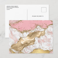 Design Rose de luxe en marbre rose or