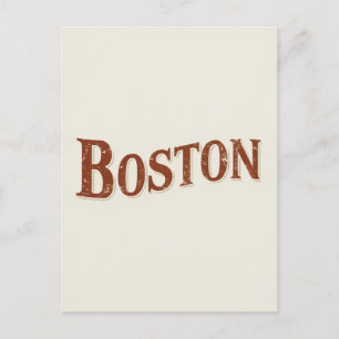 Carte Postale Design rustique de Boston