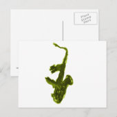 Carte Postale Design saxophone, version verte (Devant / Derrière)