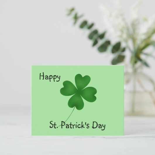 Carte Postale Design shamrock simple (Debout devant)