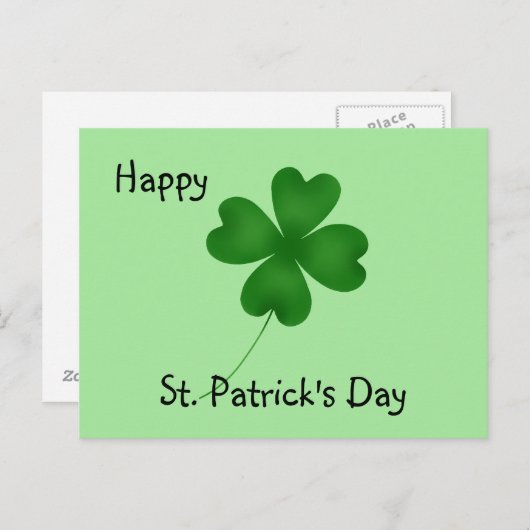 Carte Postale Design shamrock simple (Devant / Derrière)