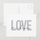 Carte Postale Design simple, moderne, urbain, cool Love Michigan (Devant / Derrière)