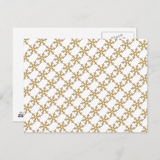 Carte postale Design Snowflake Golden (Devant / Derrière)