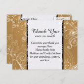 Carte Postale Design Tourbillonnant noir, or et blanc (Devant / Derrière)