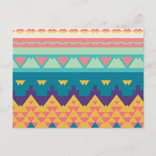 Carte Postale Design tribal pastel (Devant)