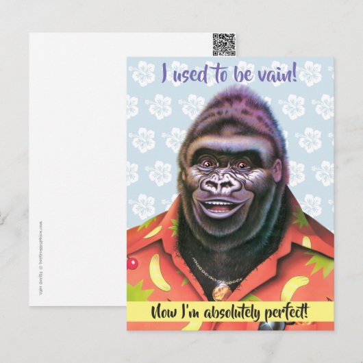 Carte postale design Vain Gorilla. (Devant / Derrière)