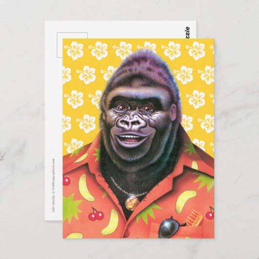 Carte postale design Vain Gorilla. (Devant / Derrière)