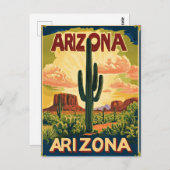 Carte Postale Design Vintage voyage Arizona (Devant / Derrière)
