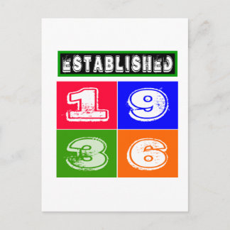 Carte Postale Designs d'anniversaire 1936