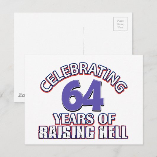 Carte Postale Designs de 64 ans (Devant / Derrière)