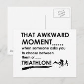 Carte Postale Designs de sport de triathlon (Devant / Derrière)