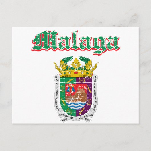 Carte Postale Designs de ville de Malaga (Devant)