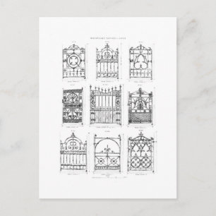 Carte Postale Designs for cast-iron gates, from 'Macfarlane's Ca