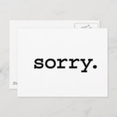 Carte Postale désolé . (Devant / Derrière)
