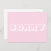 Carte Postale Désolé, blanc clair et moderne (Devant / Derrière)