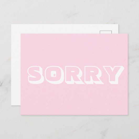Carte Postale Désolé, blanc clair et moderne (Devant / Derrière)
