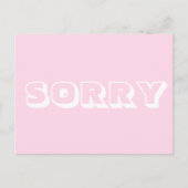 Carte Postale Désolé, blanc clair et moderne (Devant)