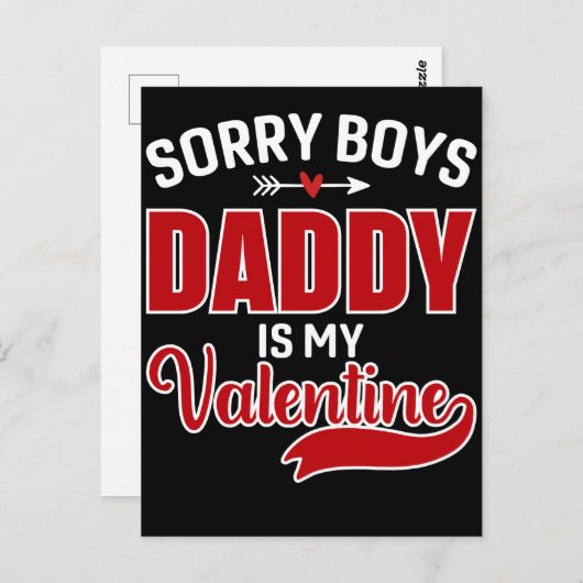 Carte Postale Désolé Boys Papa est ma Saint Valentin (Devant / Derrière)