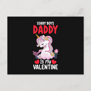Carte Postale Désolé Boys Papa Est Mon Valentine Papa Unicorn